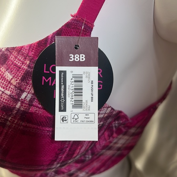 No Boundaries Junior's All Over Floral Lace Push Up Bra with Convertible Straps, - Picture 4 of 4